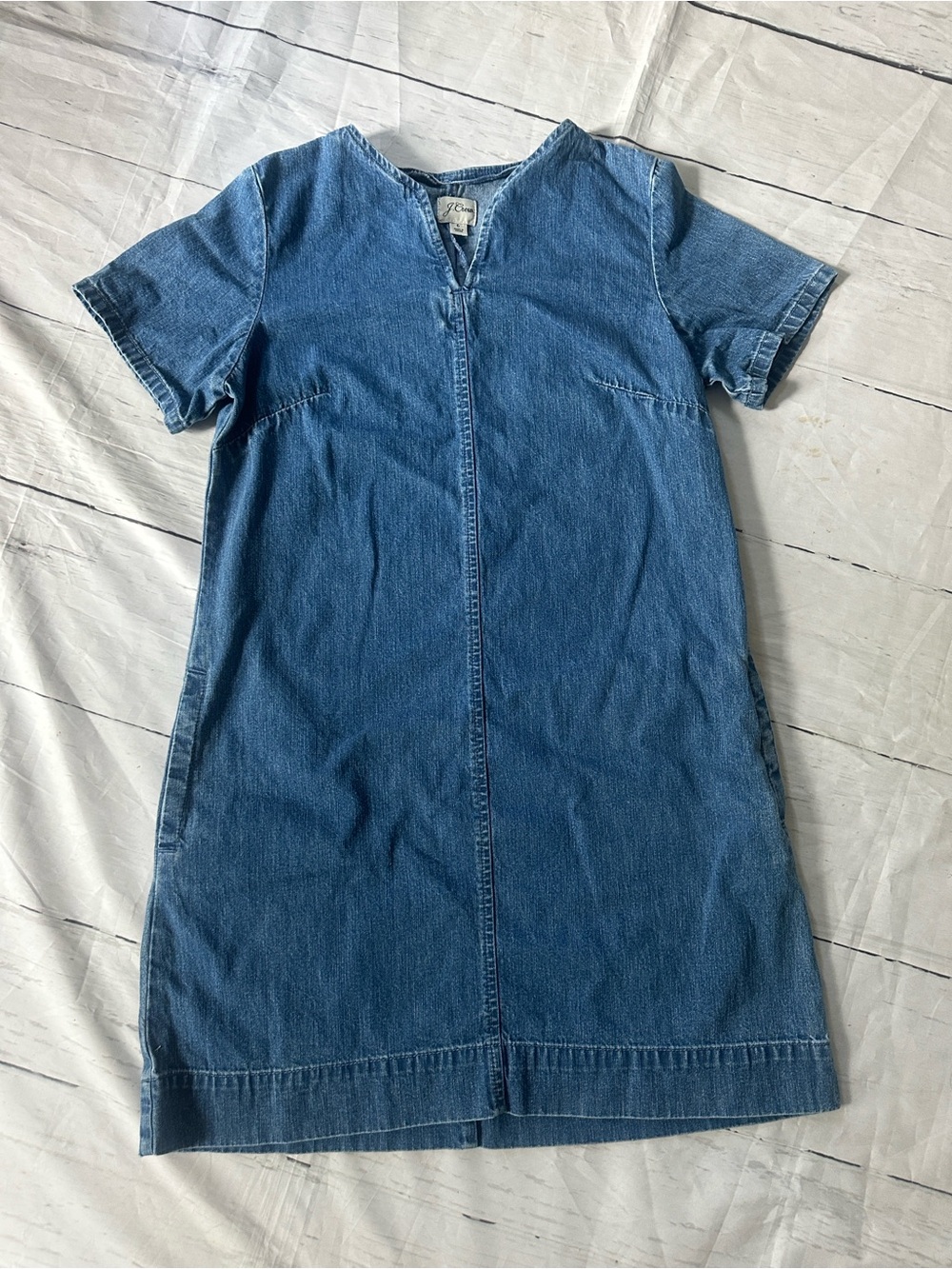 J. Crew Blue Denim Short Sleeve Shift Dress size 6 - Picture 5 of 13